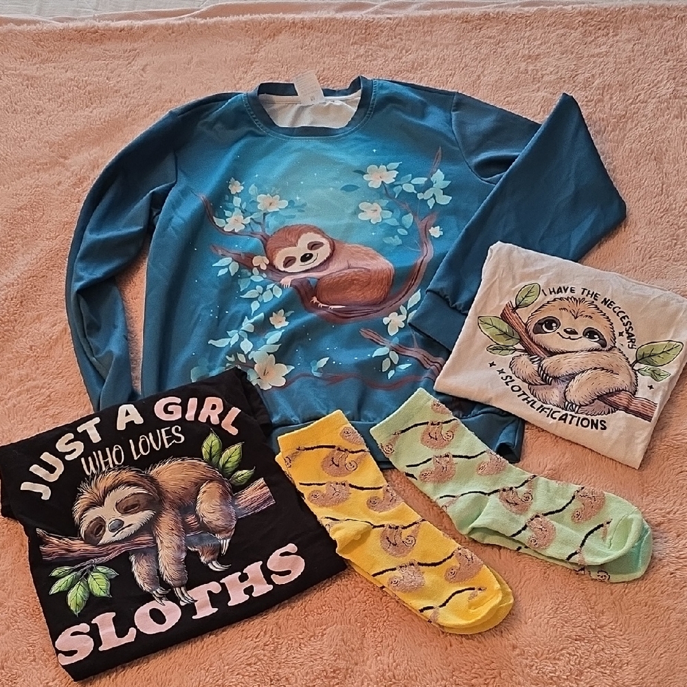 Sloth Themed Clothing Set with Socks
